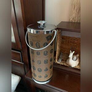 Vintage Presidential Tall Ice Bucket with Handle: Mid Century